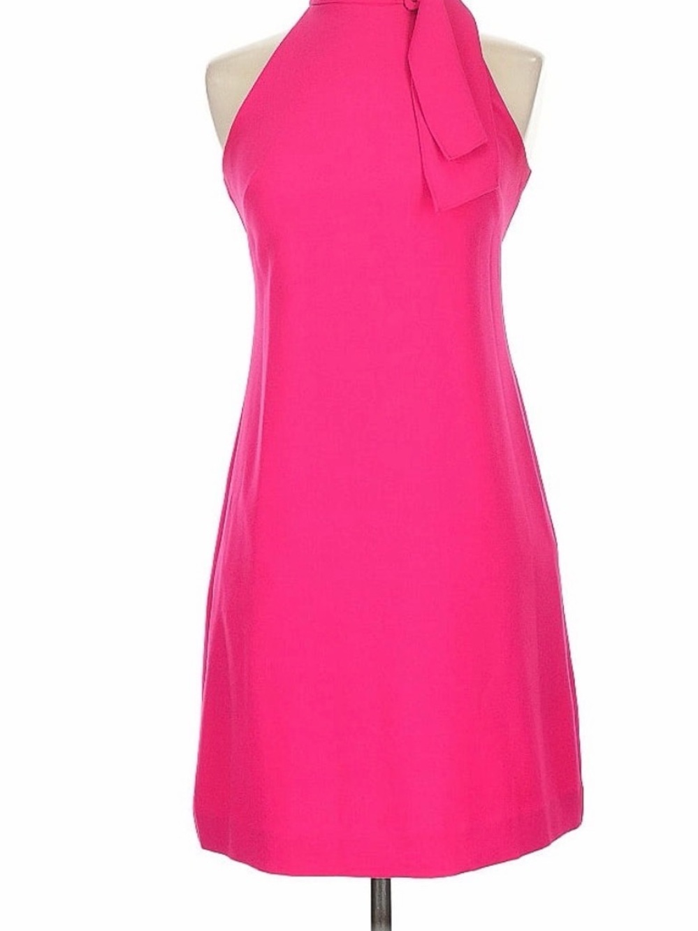 Vince Camuto One-Shoulder Fuchsia Shift Dress with Neck Tie-Like New!